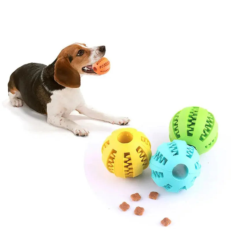 Hundespielzeugball, Ungiftiger Bissfester Spielzeugball für Haustierhunde, Welpen, Katzen, Hundefutterspender, Kauspielzeug, Zahnreinigungsball