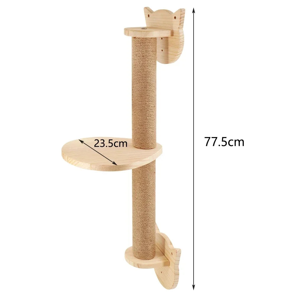 Wall-mounted Cat Climbing Frame 50cm Cat Climbing Ladder  Hammock  Activity Sisal Cat Grab Post Cat Pedal Indoor Cat House
