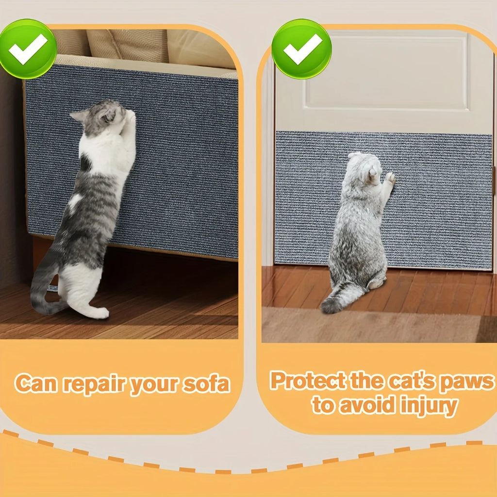Katzenkratzmatte selbstklebend, interaktive Haustier-Katzenklettermatte, Wand-Ersatz-Kratzpolster, Möbelschutzaufkleber