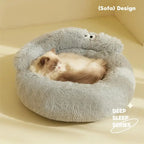 Super Katzenbett Warmer Schlaf Katzenkorb Weicher Langer Plüsch Bestes Haustier Hundebett für Hunde Korb Kissen Katzenbett Katzenmatte Tiere Schlafend