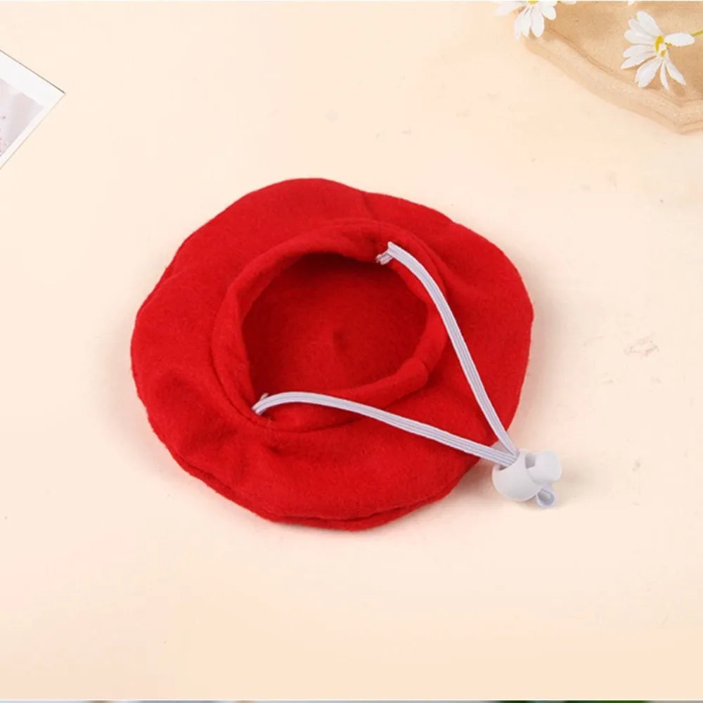 Pet Accessories Cute Cat Beret Hat Fashionable Breathable Cat Sunscreen Hat Red Black Comfortable Pet Headwear Outdoor Indoor