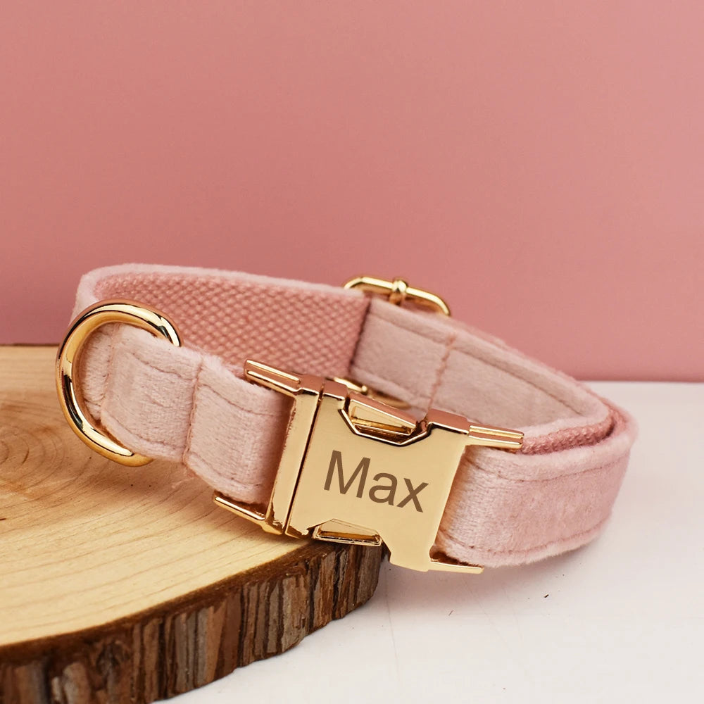 Velvet Collar Free Engrave Dog Collar For Medium Big Pet Necklace Dog Accessories Dog Collars