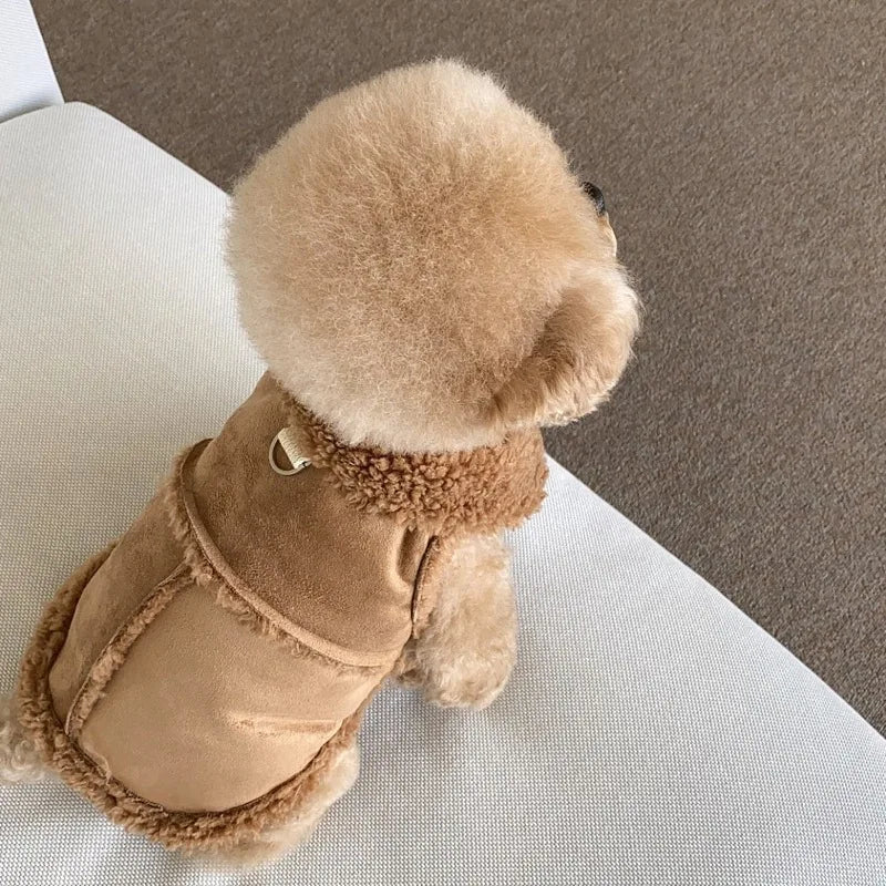 Klassische Unifarbene Hundewesten Winter Fleece Warme Haustier Hundekleidung Für Kleine Mittelgroße Hunde Jacken Katzen Herbstkleidung Traktion Warme Weste