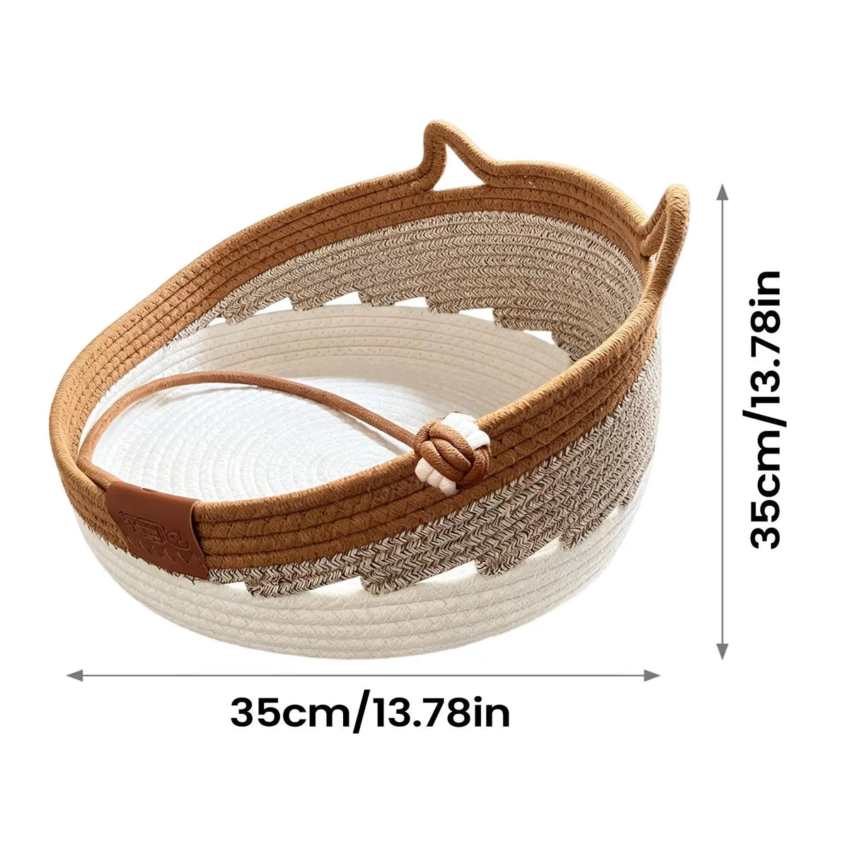 Cat Scratcher Bed With Toy Ball Cute Breathable Woven Pet Nest Cat Basket Bed For Enrichment Stimulation Indoor Sleeping