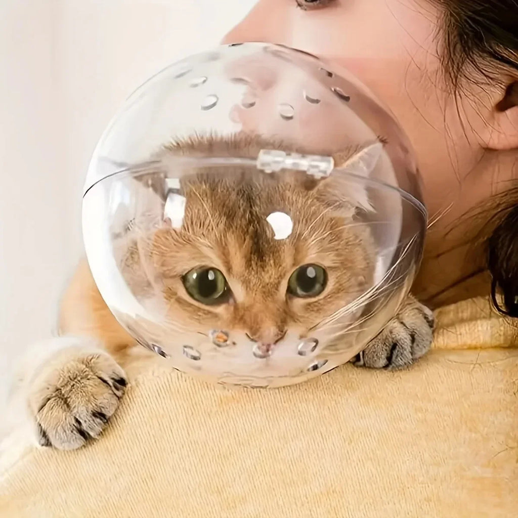 Katzenkopfschutzball, Haustierpflegezubehör, atmungsaktive Maske, Schwimmhelm, Katzenzubehör