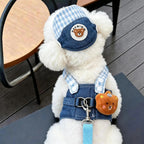 Dog Clothes 2026 New Dog Harness and Leash Set Denim Pet Vest with Sun Hat for Small Dogs Cats Puppy