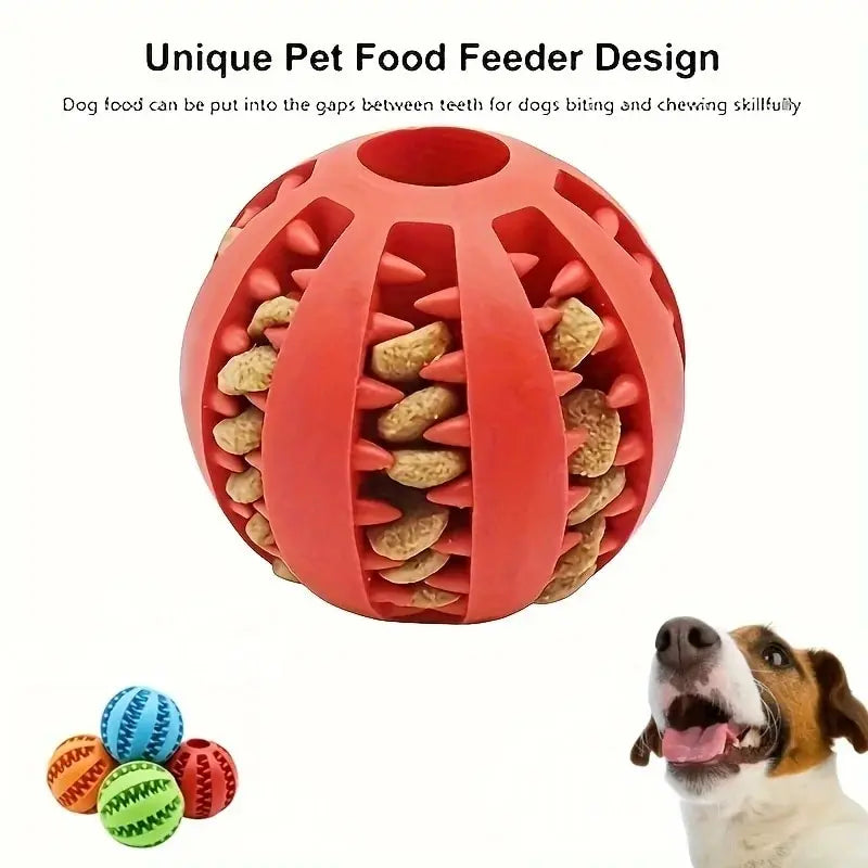 Hundespielzeugball, Ungiftiger Bissfester Spielzeugball für Haustierhunde, Welpen, Katzen, Hundefutterspender, Kauspielzeug, Zahnreinigungsball