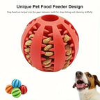 Hundespielzeugball, Ungiftiger Bissfester Spielzeugball für Haustierhunde, Welpen, Katzen, Hundefutterspender, Kauspielzeug, Zahnreinigungsball