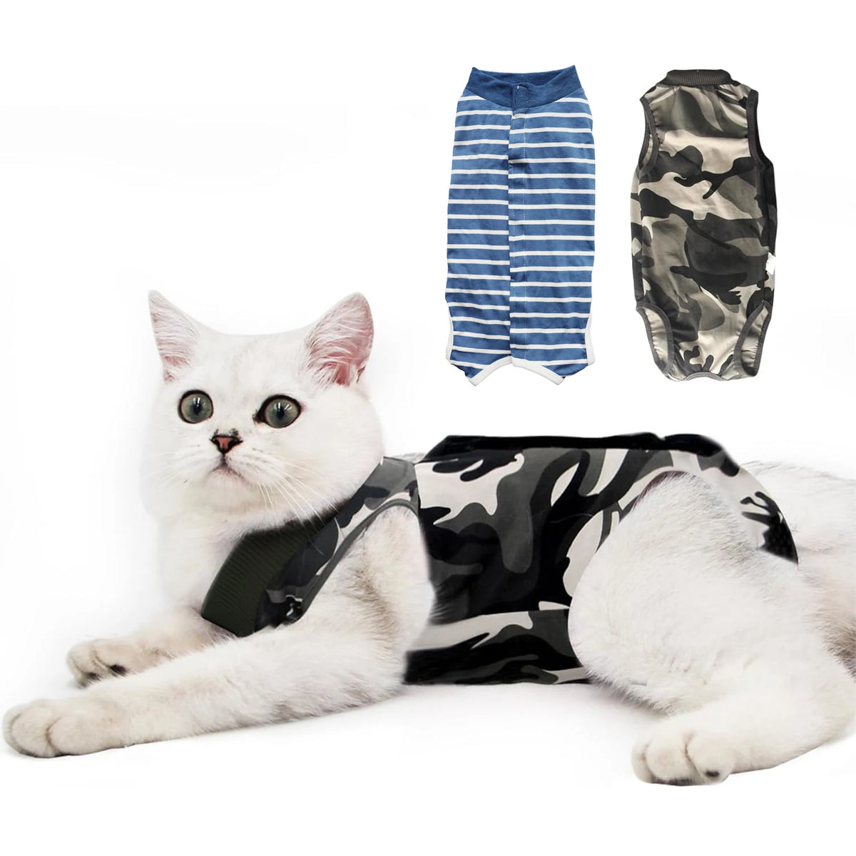 Cat Clothes Cat After Surgery Recovery Suit for Surgical Abdominal Wounds, E-Collar & Cone Alternative Pet Body Vest