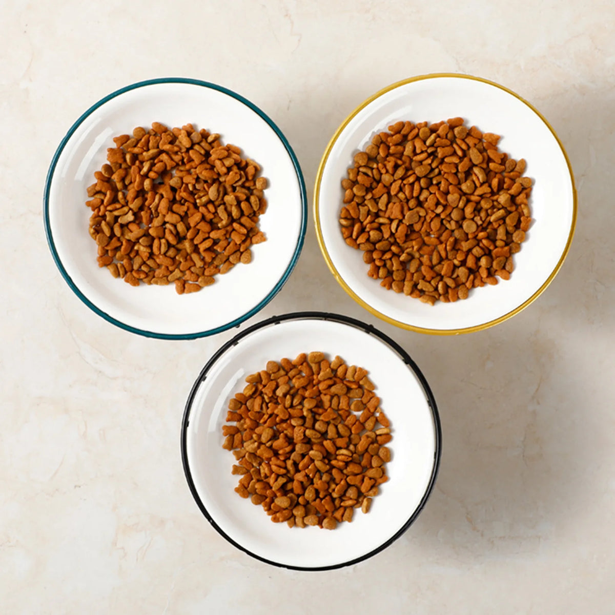 Whisker-Friendly Cat Bowl Wide Cat Wet Feeding Bowl Antitipping Ceramic Food Bowl with Stand for Kitten Puppy Food Water Feeding