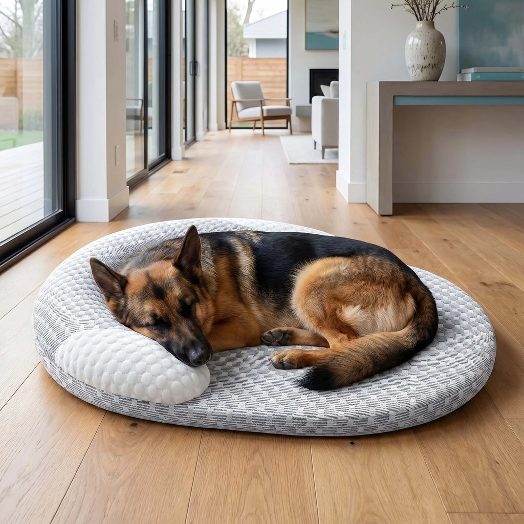 Kühlendes Hundebett Sommer Eisseide Katzenmatte Ovales Haustiernest Atmungsaktive Wärmeableitung Kühlmatte für kleine, mittlere, große Hunde und Katzen