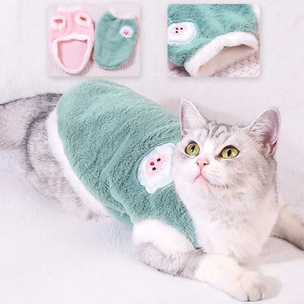 Weiche Katzenkleidung für kleine und mittelgroße Hunde Katzen Haustiere Warme Kätzchenkleidung für den Winter Kätzchen Kleine Kätzchenartikel Kleidung Westen