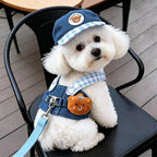 Dog Clothes 2026 New Dog Harness and Leash Set Denim Pet Vest with Sun Hat for Small Dogs Cats Puppy