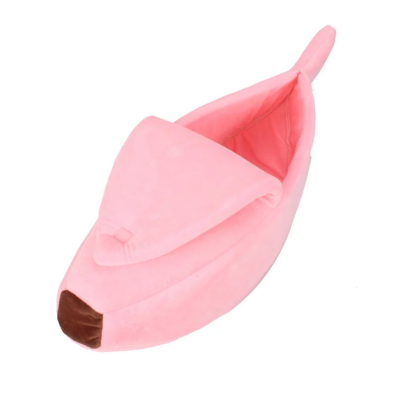 Cute Cats Beds Deep Sleep Comfort In Winter Bed Banana Shape for Cat's House Products Pets Creative Indoor Small Cat Dog Beds