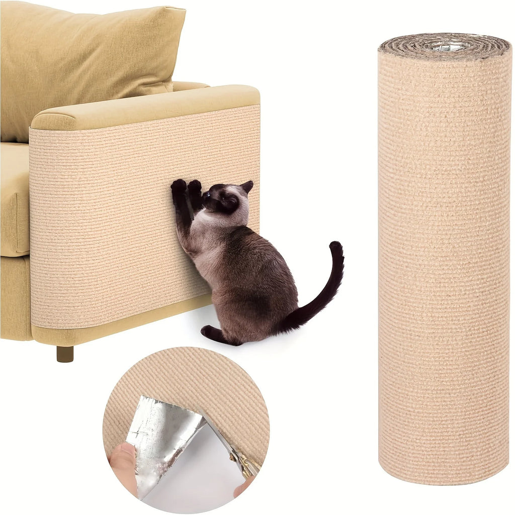 30x100CM selbstklebende, anpassbare Katzenkratzmatte – schützt Möbel & fördert gesunde Krallen