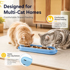 Extra Long Pet Feeding Bowl for Multiple Cats Dogs Anti Slip Anti Tip Tilted Neck Protection Food Water Feeder