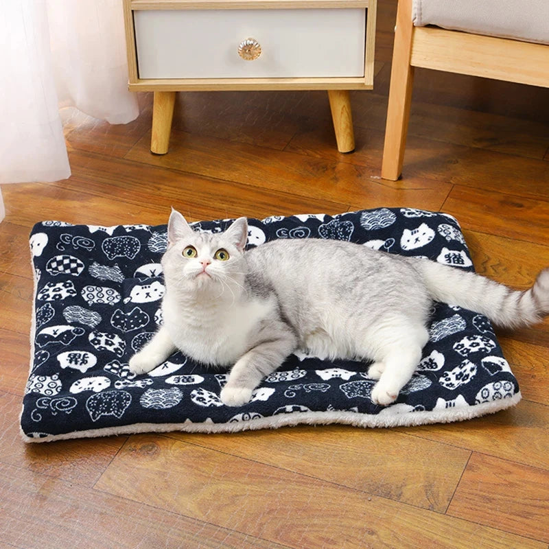 Verdickte Katzenmatte, atmungsaktive Flanell Katzen-Schlafmatte, weiches Hundekissen für kleine Hunde, winterwarme Katzendecke