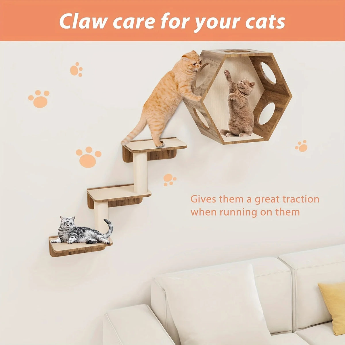 30x100CM Self-Adhesive Customizable Cat Scratching Mat - Protects Furniture & Promotes Healthy Claws