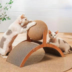 Katzen-Kratzbrett Holz Katze Klettergerüst Vertikal Kratzfestes Katzenspielzeug Rotierender Sisal-Seil Katze Greifball Kratzbaum