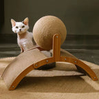 Katzen-Kratzbrett Holz Katze Klettergerüst Vertikal Kratzfestes Katzenspielzeug Rotierender Sisal-Seil Katze Greifball Kratzbaum