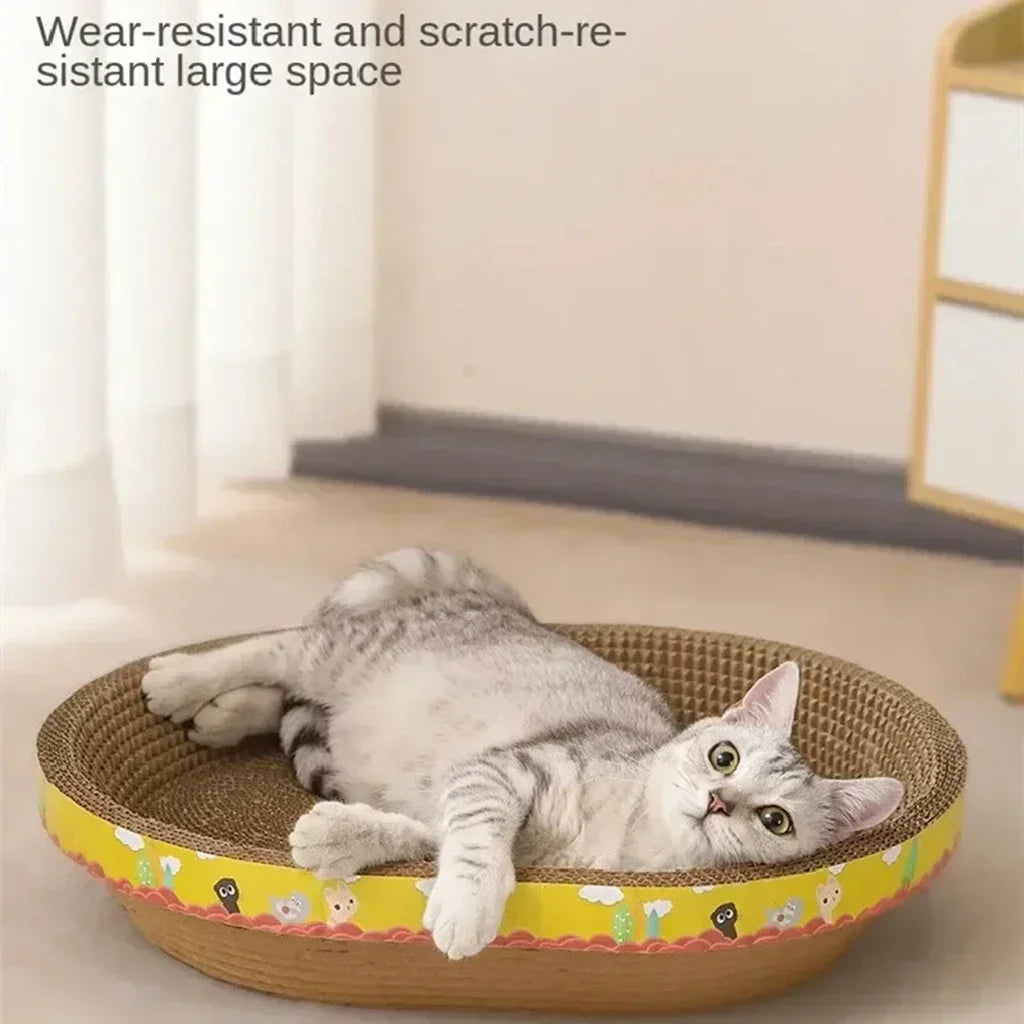 Katzenkratzbrett Möbel schützen Krallenspielzeug Oval Wellpappe Verschleißfestes Katzenbett Katzenzubehör