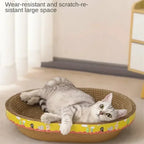 Katzenkratzbrett Möbel schützen Krallenspielzeug Oval Wellpappe Verschleißfestes Katzenbett Katzenzubehör