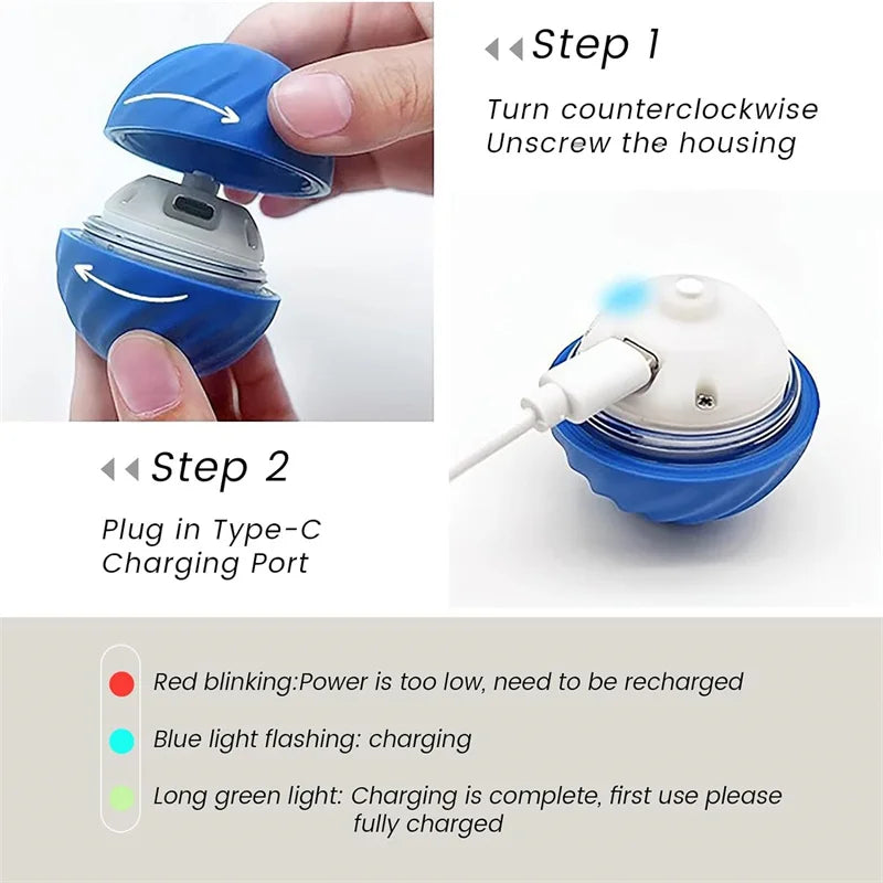 Intelligentes Hundespielzeug Ball Elektronisches interaktives Haustierspielzeug Beweglicher Ball USB Automatisch beweglich springend für Welpen Geburtstagsgeschenk Katzenprodukt