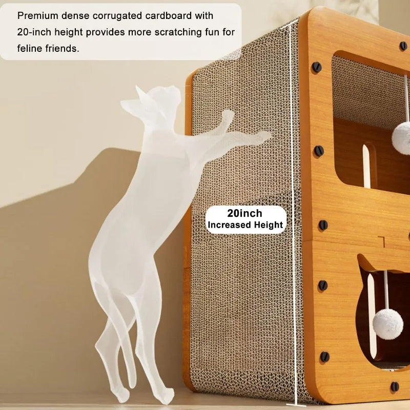 Two-layer Multifunctional Cat House Cat Bed Cat Scratching Board Soft Comfortable Eco Friendly for Indoor Cats Cat Cardboard