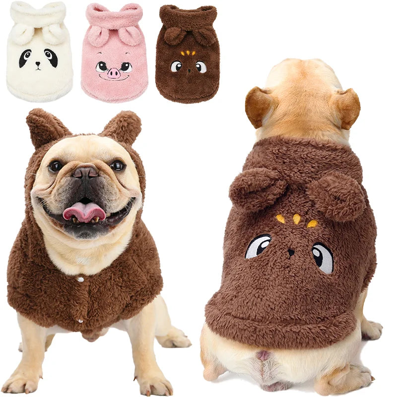 Modische Winter Haustier Hundekleidung Hundemantel Jacke Perro Französische Bulldogge Kleidung Süßer Hunde Hoodie Für Hunde Haustier Kleidung Mops