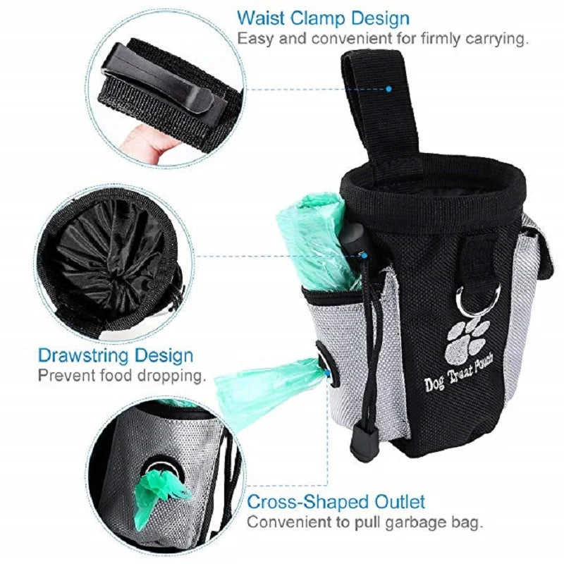 Dog Outdoor Training Bag Dog Fanny Pack Therapy Bag Multi-Functional Pet Bag Pet Treats Bag Train Snack Reward Waist Bag Pet Bag