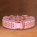 Studded Leather Dog Collar Durable Big Dog Pet Collars German Shepherd Large Collars Adjustable for Medium Large Dog Pitbull
