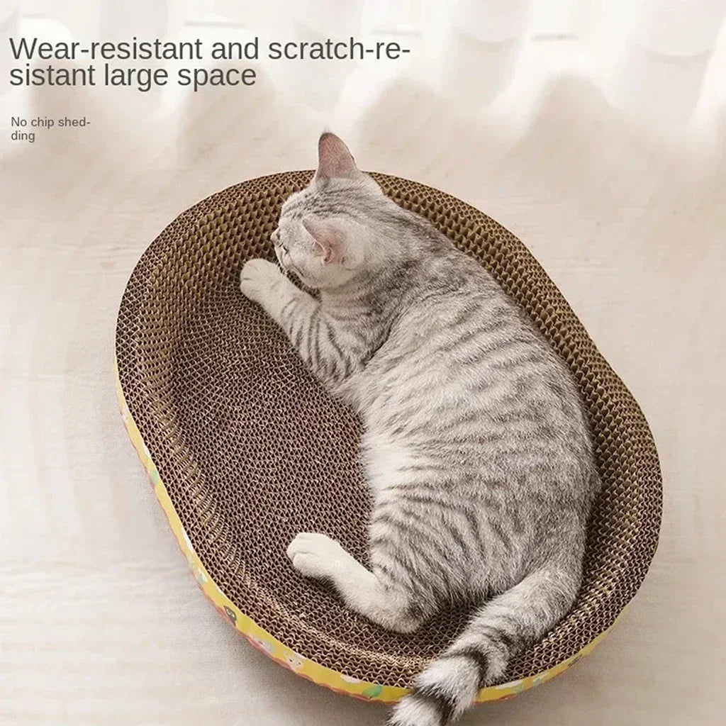 Katzenkratzbrett Möbel schützen Krallenspielzeug Oval Wellpappe Verschleißfestes Katzenbett Katzenzubehör