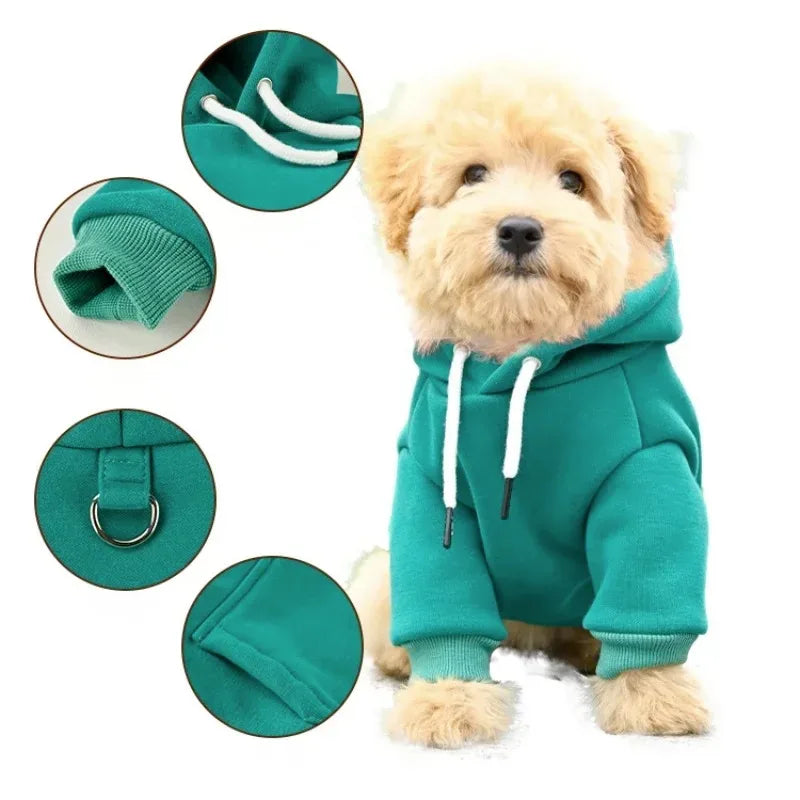 Hundekleidung Hunde-Kapuzenpullover für kleine und mittelgroße Hunde Weste Outdoor-Sweatshirt Bulldogge Husky Warmer Fleece Haustierkleidung Welpen-Katzen-Kostüm