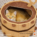Four Seasons Bathtub Cat House Semi-Enclosed Felt Cat Bed Sturdy Washbasin Design for Claws Sharpening And Sleeping