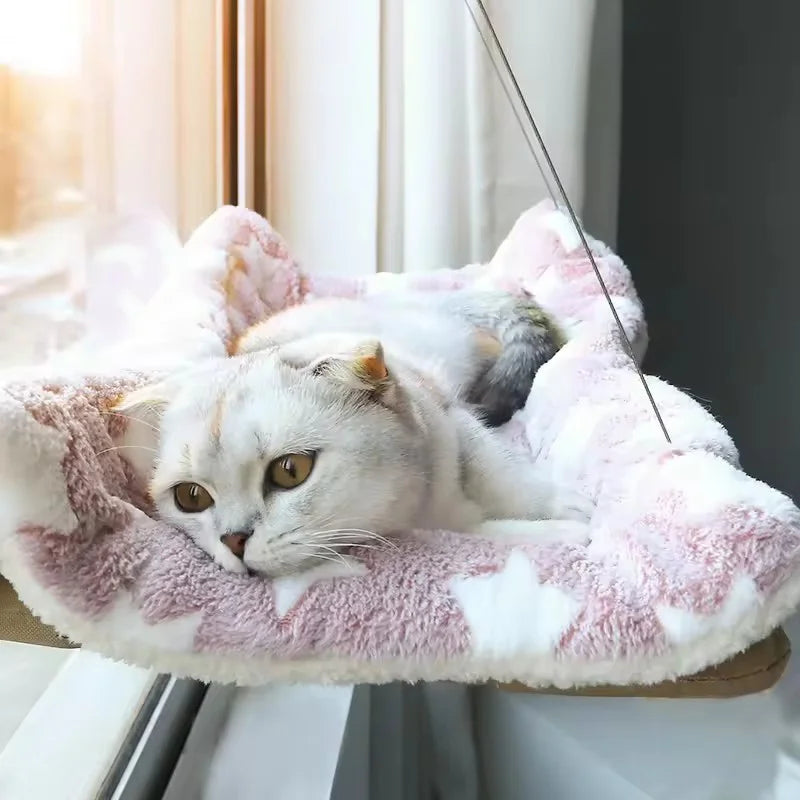 Winter Katzenfenster Hängematte Saugnapf platzsparend Ganzjahres-Haustierbett einfache Installation Katzenklettergerüst