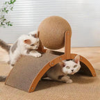 Katzen-Kratzbrett Holz Katze Klettergerüst Vertikal Kratzfestes Katzenspielzeug Rotierender Sisal-Seil Katze Greifball Kratzbaum