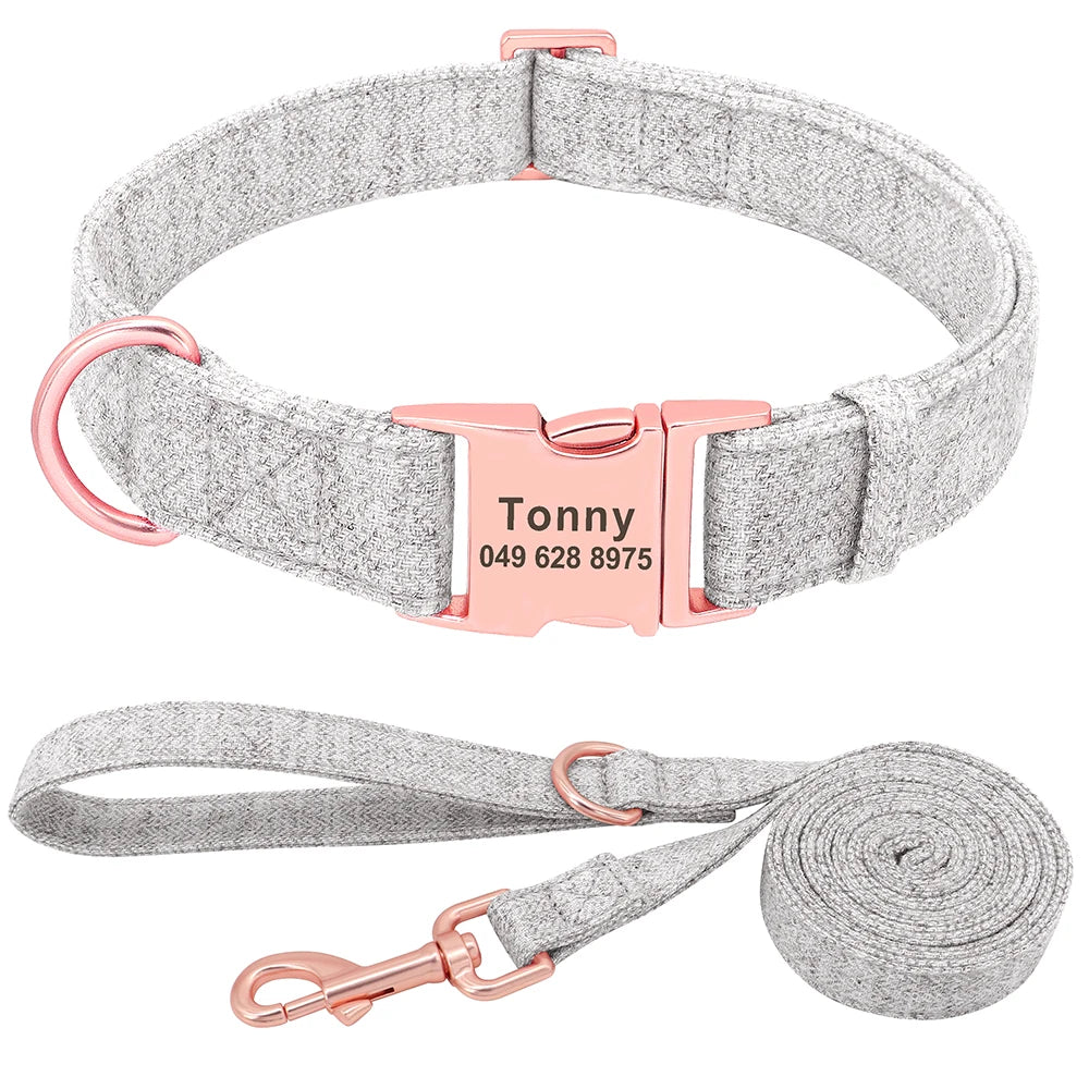 Personalized Dog Collar Custom Nylon Dog Collar Engraved Name ID Adjustable For Small Medium Large Dog Chihuahua Pitbull