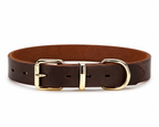 Echtes Leder Hundehalsband Echtleder D-Ring Hundehalsband mit hochwertiger goldener Metallschnalle Verstellbar Kleine Große Hunde Halsbänder